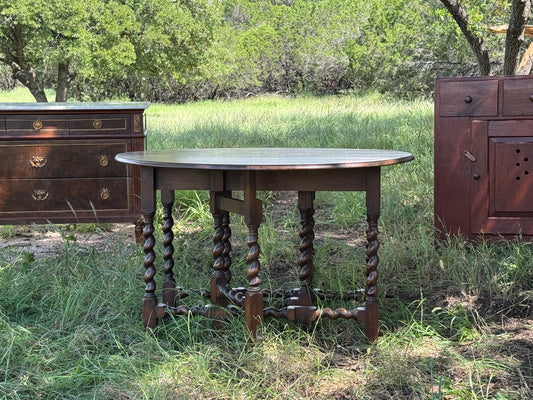 English Barley Twist Drop Leaf Table