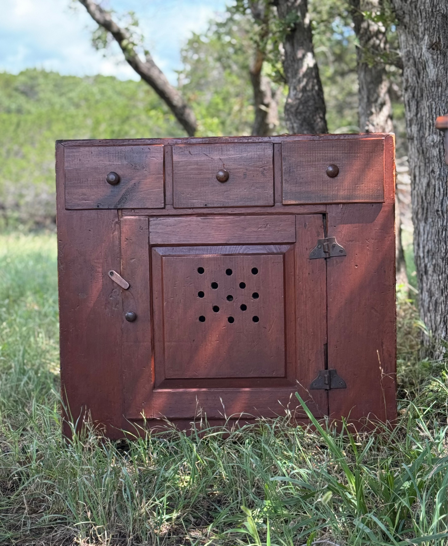 Primitive Cabinet with Ventilation Cutout Detail