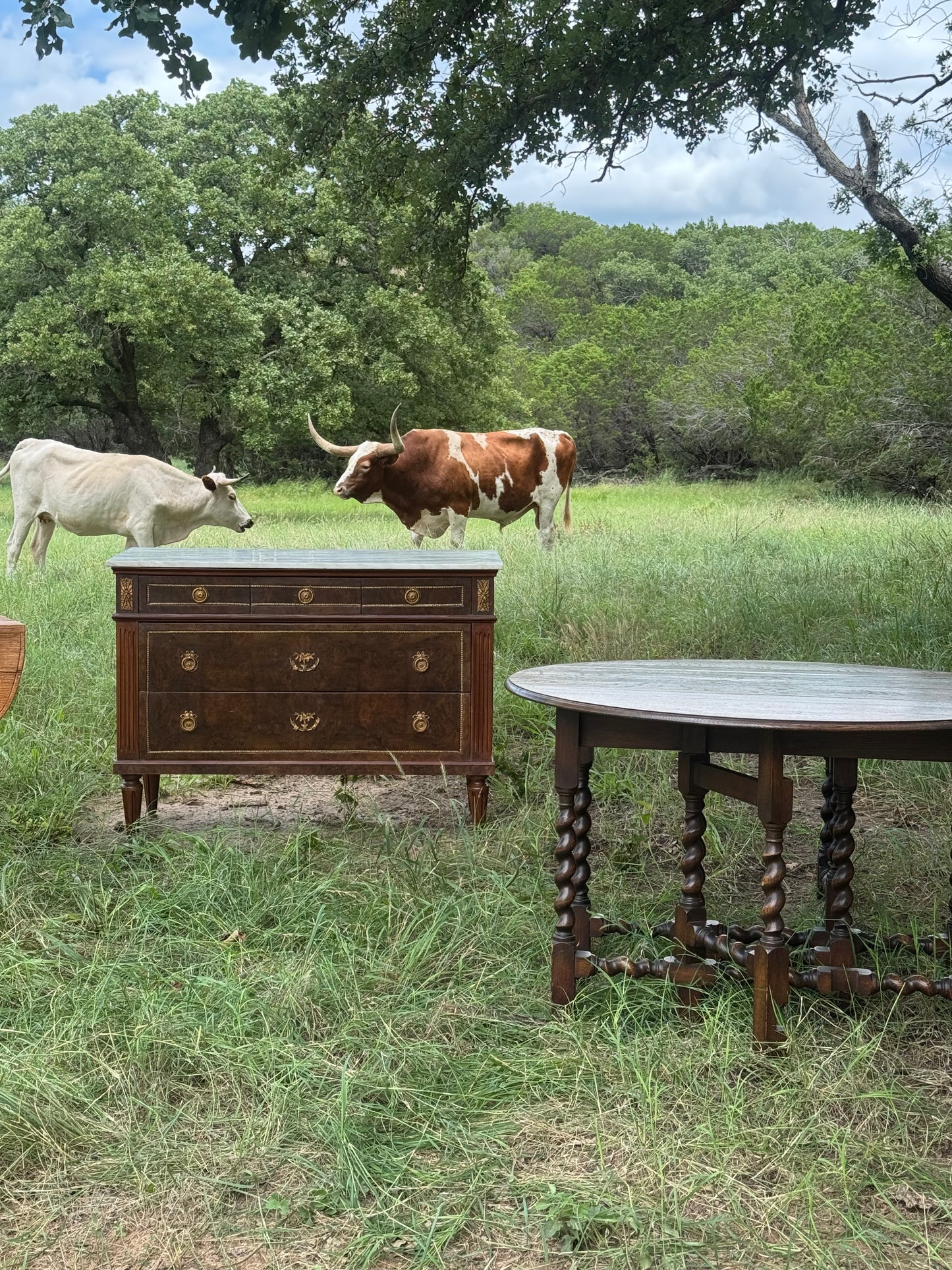English Barley Twist Drop Leaf Table