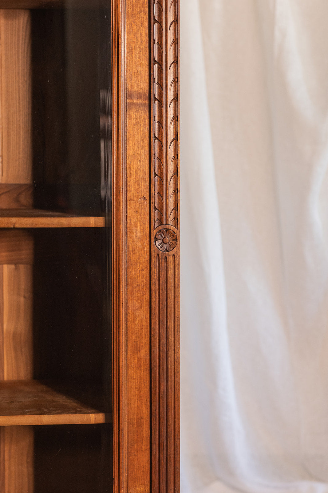 Henry II Style Antique French Beveled Glass Bibliotheque Showcase - 1800s