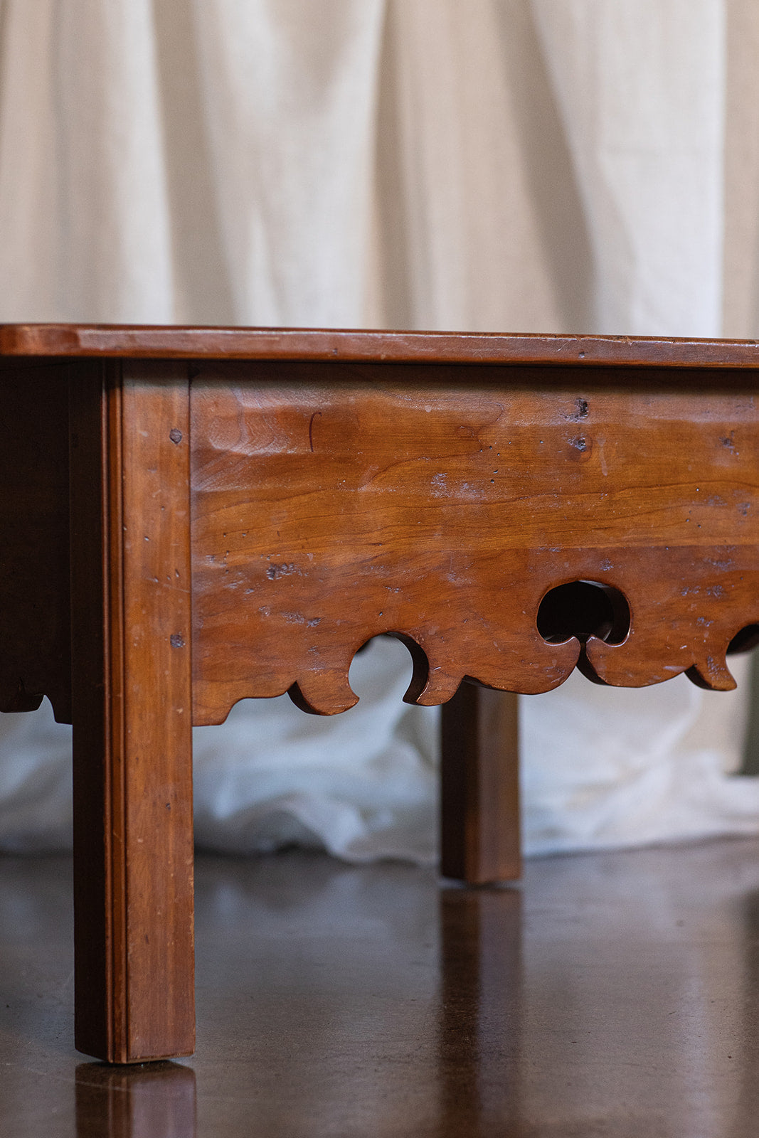 Vintage Solid Wood Carved Detail Coffee Table