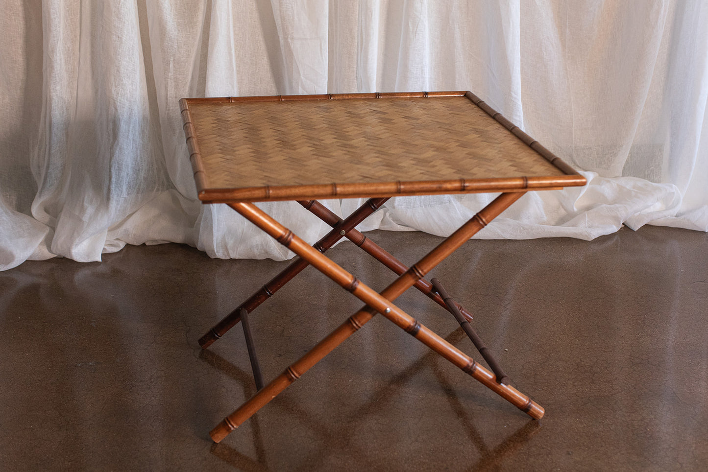 Folding Bamboo Game Table