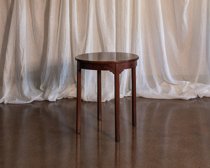 Round Burl Mahogany Table with Inlay Top