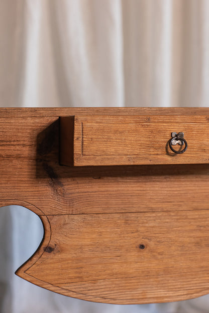 Rustic Carved Pine Console Table - early to mid 1900s