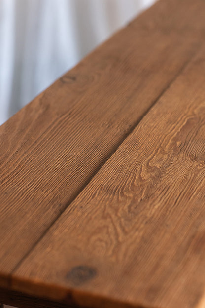 Rustic Carved Pine Console Table - early to mid 1900s