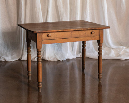 Pine Desk with Drop Leaf Side and Drawer