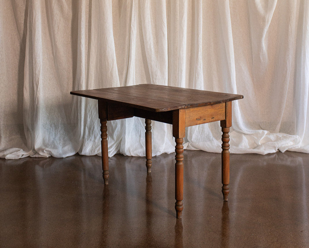 Pine Desk with Drop Leaf Side and Drawer