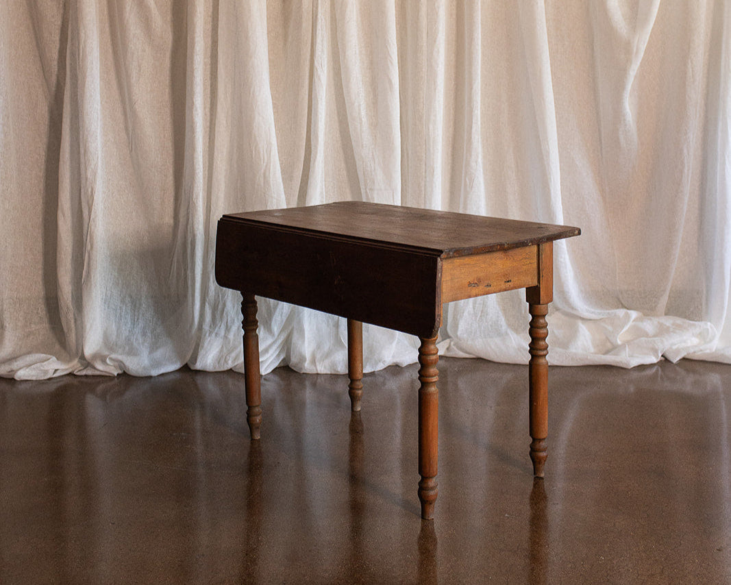 Pine Desk with Drop Leaf Side and Drawer