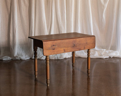 Pine Desk with Drop Leaf Side and Drawer