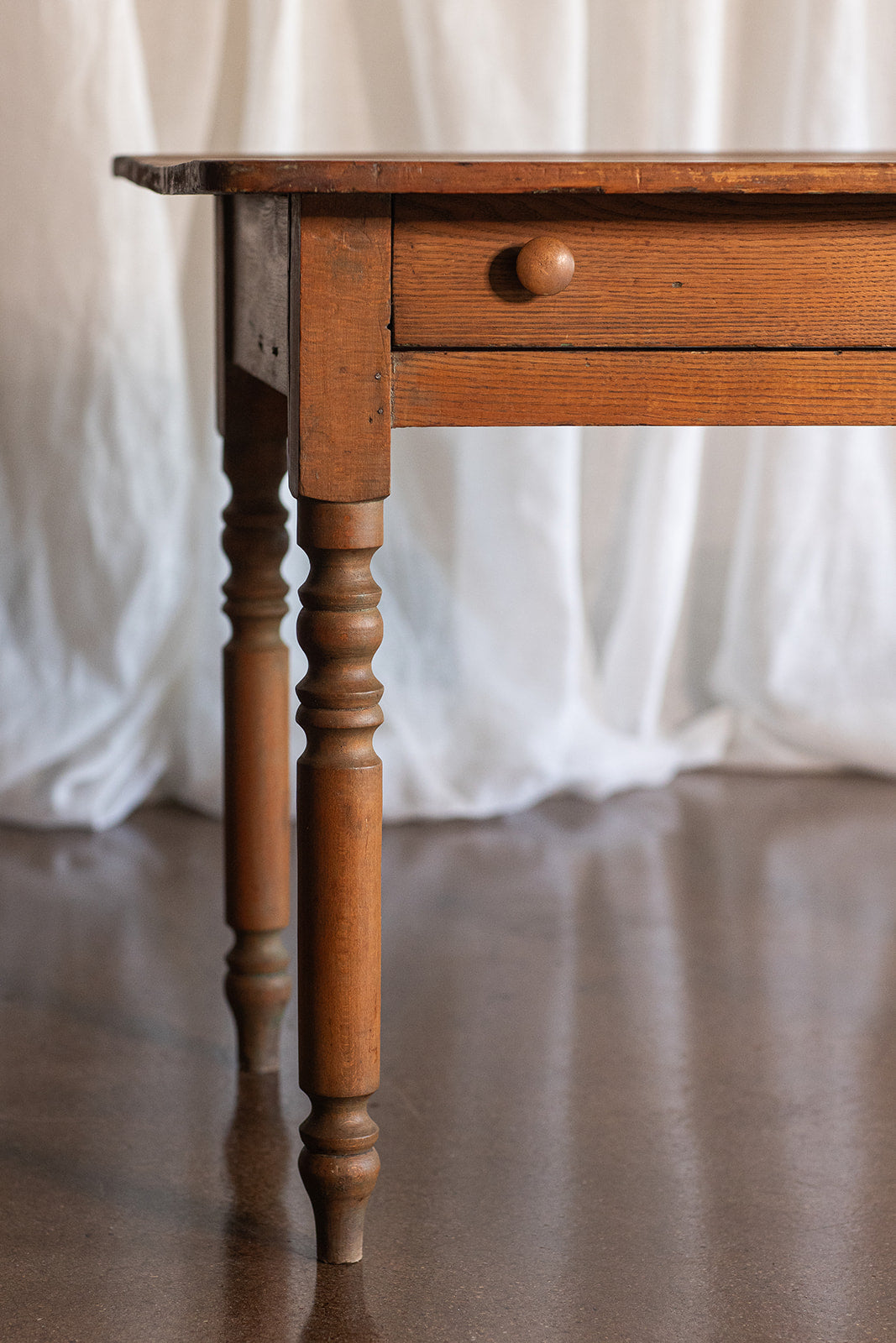 Pine Desk with Drop Leaf Side and Drawer