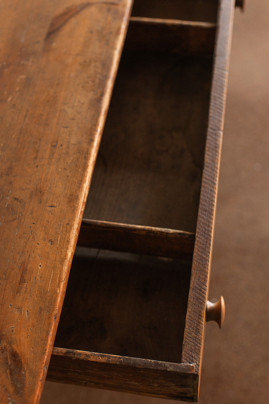 Pine Desk with Drop Leaf Side and Drawer