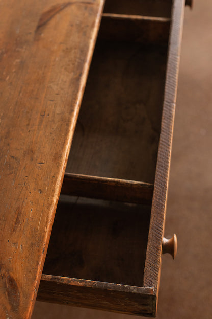 Pine Desk with Drop Leaf Side and Drawer