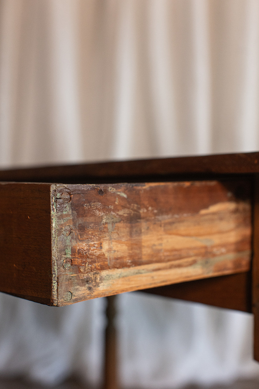 Pine Desk with Drop Leaf Side and Drawer