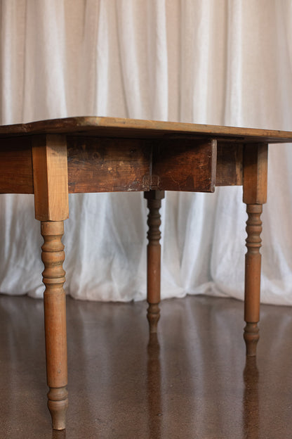 Pine Desk with Drop Leaf Side and Drawer