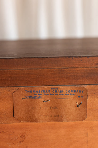 Six Drawer 1940s Mahogany Thomasville Chest with Swag Detail