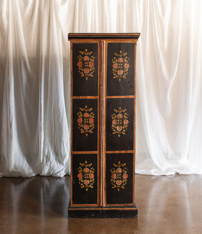 Vintage 1940s Hand Painted Lacquer Chinese Amoire Cabinet