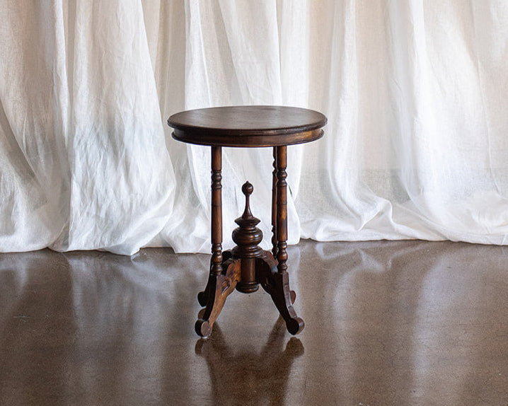 Accent Table with Turned Finial Detail Base - circa 1910