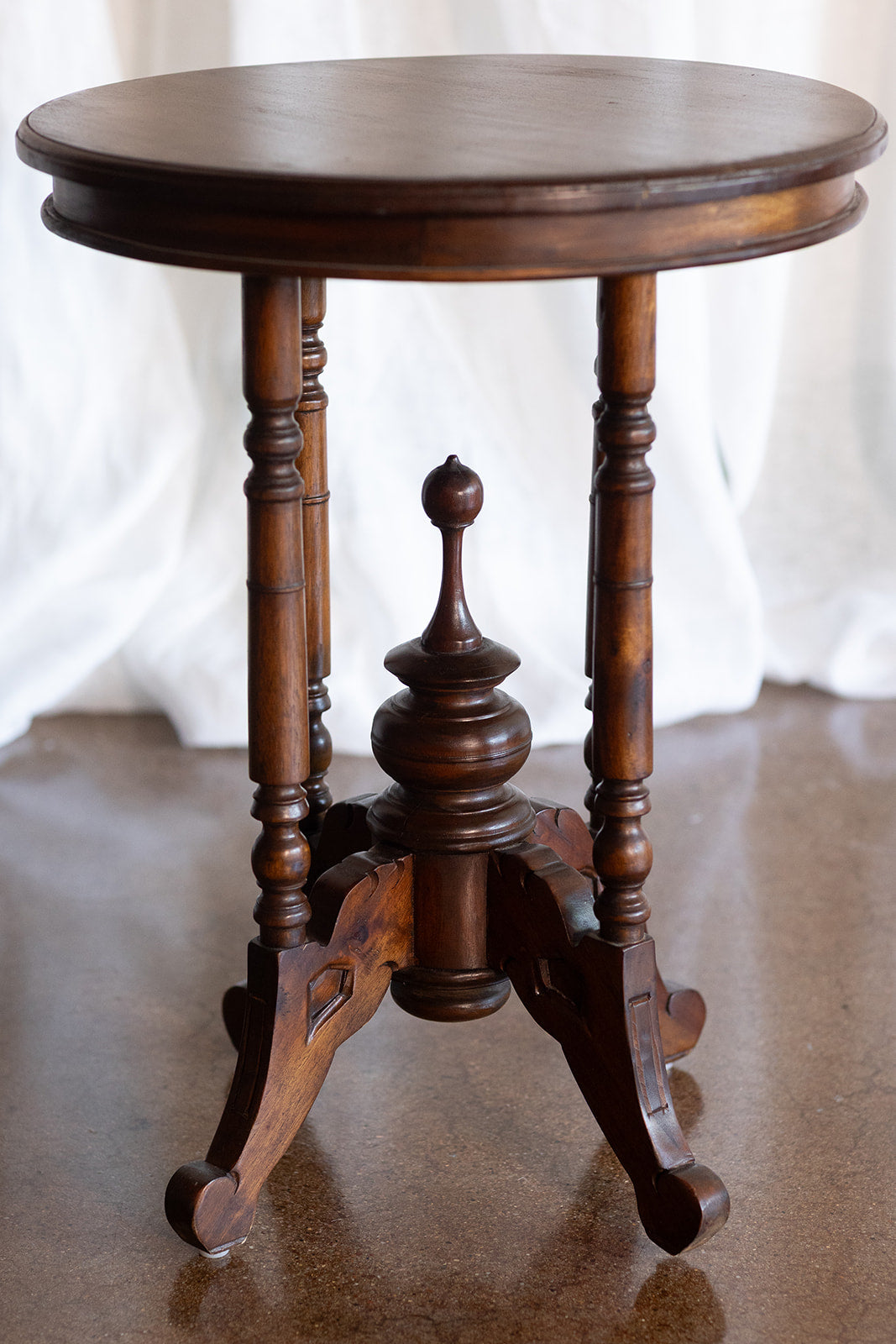 Accent Table with Turned Finial Detail Base - circa 1910