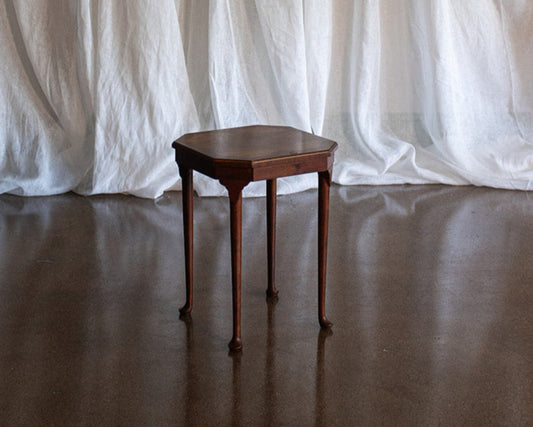 Petite Inlaid Accent Table with Cabriole Legs - circa 1920s