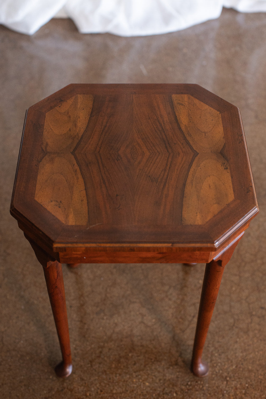 Petite Inlaid Accent Table with Cabriole Legs - circa 1920s