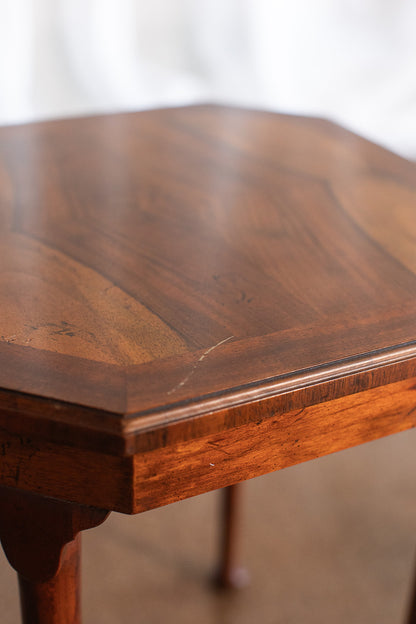 Petite Inlaid Accent Table with Cabriole Legs - circa 1920s
