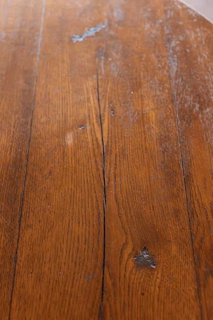 Grandpa's 48" Round Oak Top Table on Casters