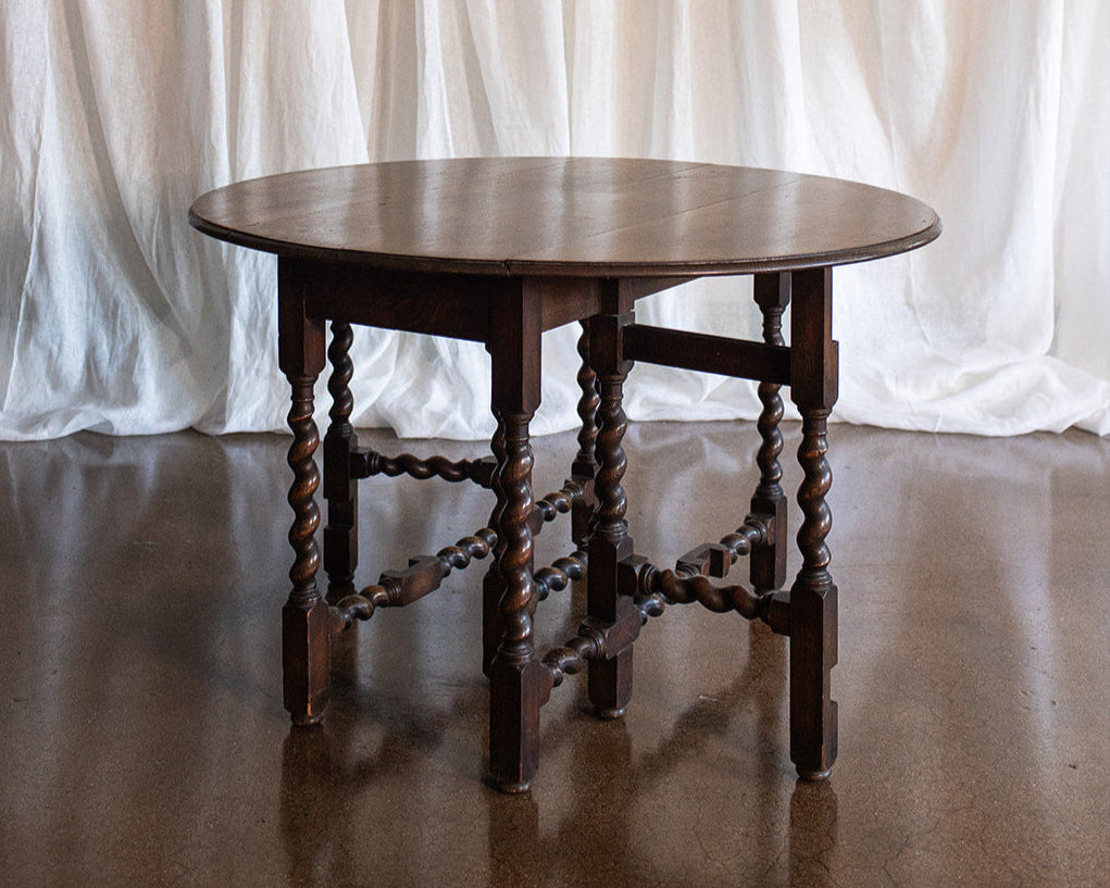 English Barley Twist Drop Leaf Table