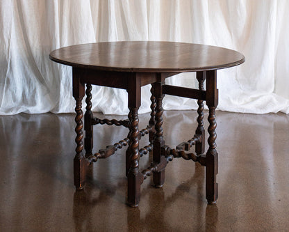 English Barley Twist Drop Leaf Table