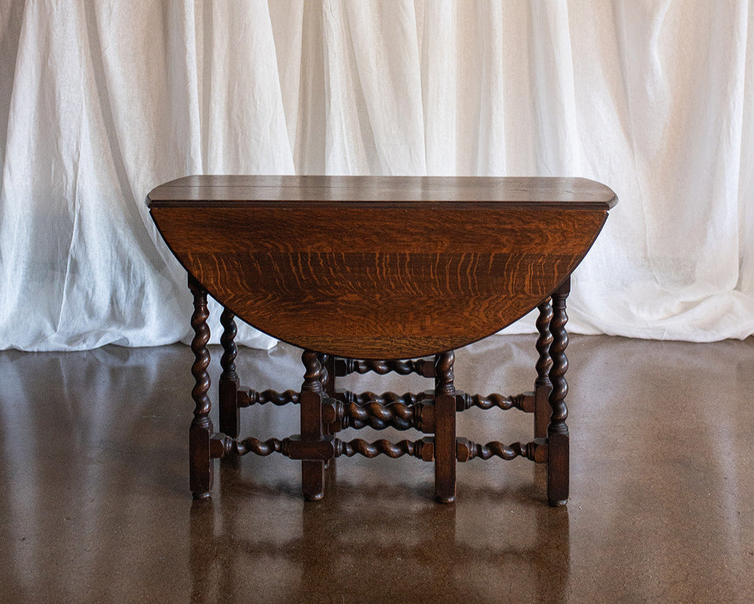 English Barley Twist Drop Leaf Table