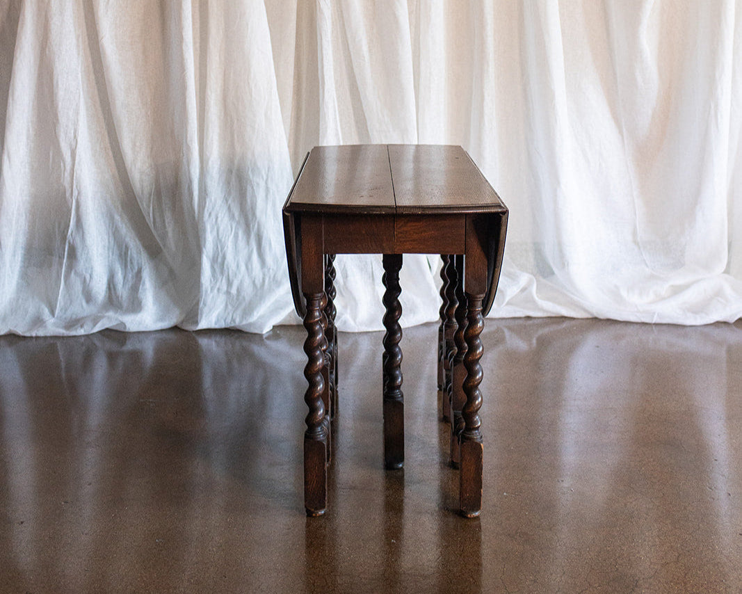 English Barley Twist Drop Leaf Table