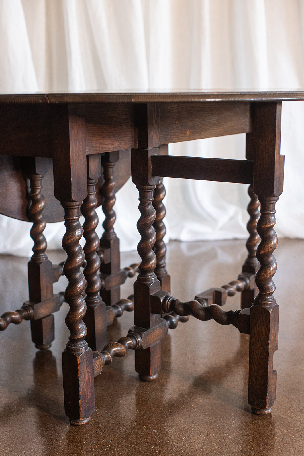English Barley Twist Drop Leaf Table