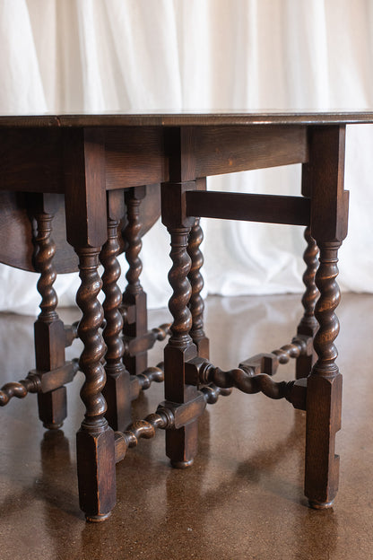 English Barley Twist Drop Leaf Table