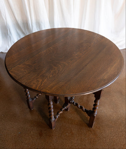 English Barley Twist Drop Leaf Table
