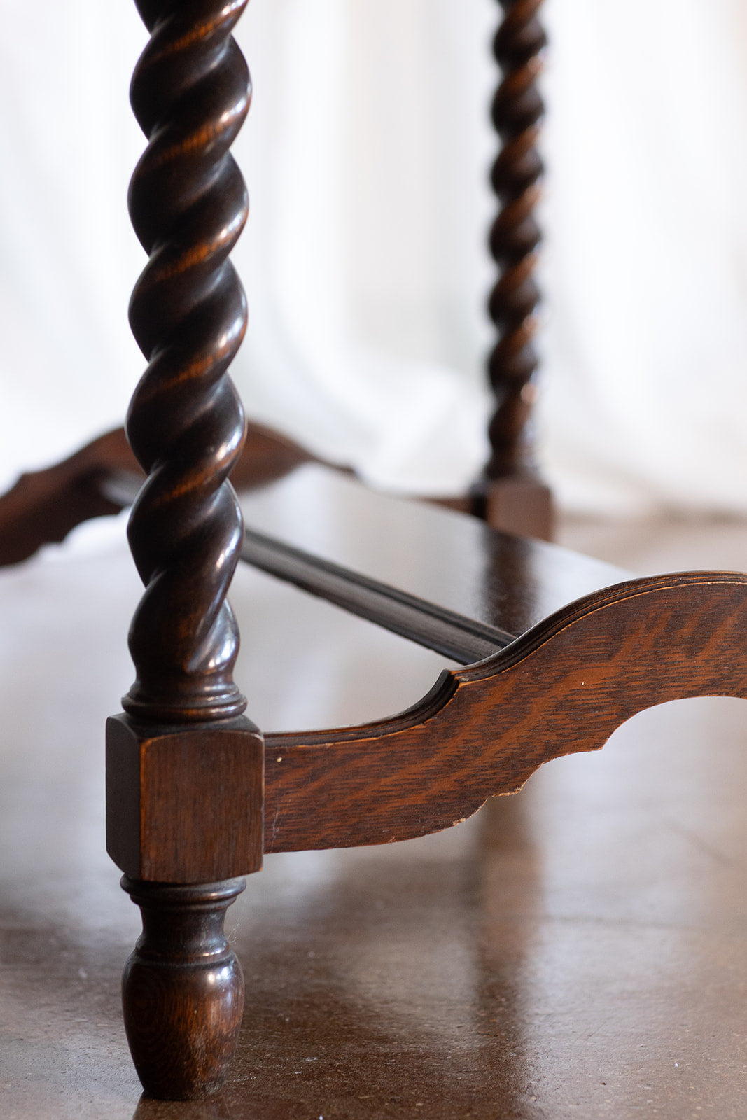 Tiger Oak Barley Twist Library Table/Desk - circa 1900