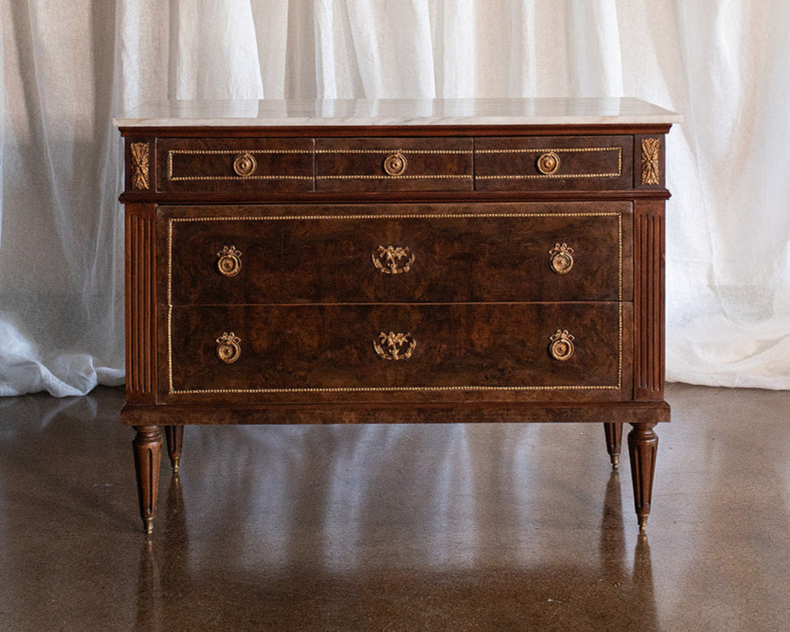 Louis XVI French Chest of Drawers with Marble top - Early 1800s France