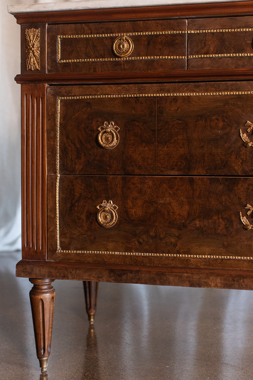 Louis XVI French Chest of Drawers with Marble top - Early 1800s France