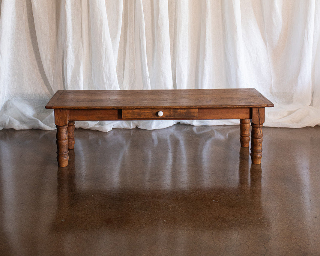 Rustic Pine Bench or Coffee Table with Drawer
