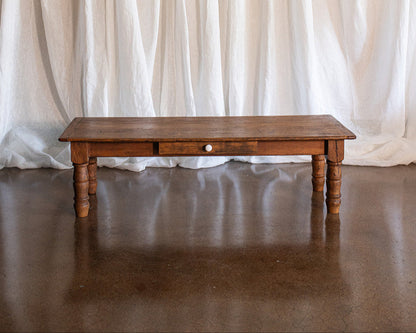 Rustic Pine Bench or Coffee Table with Drawer