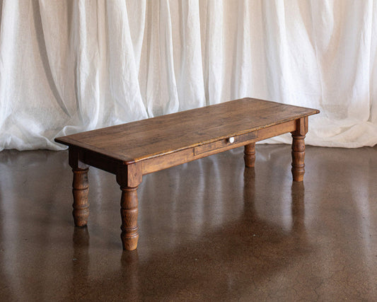 Rustic Pine Bench or Coffee Table with Drawer