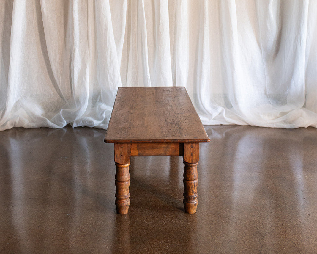 Rustic Pine Bench or Coffee Table with Drawer