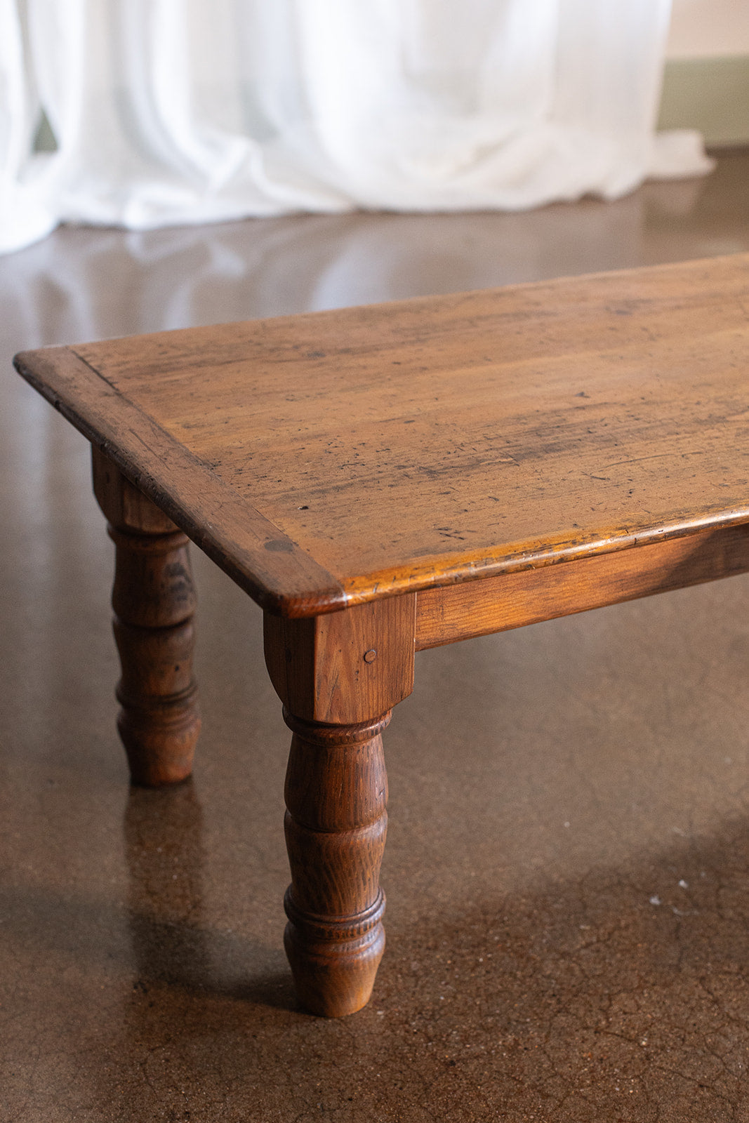 Rustic Pine Bench or Coffee Table with Drawer