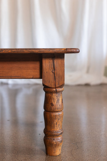Rustic Pine Bench or Coffee Table with Drawer