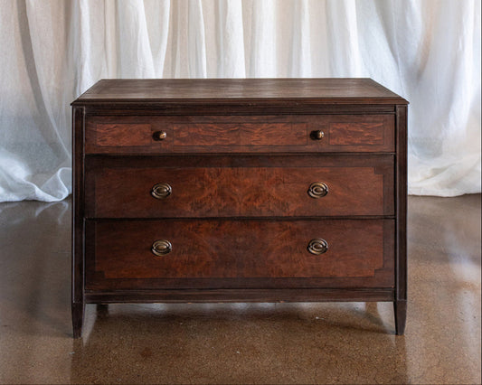 Sligh Three Drawer Mahogany Chest - late 1800s
