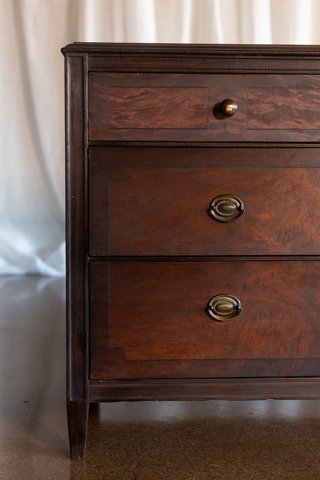 Sligh Three Drawer Mahogany Chest - late 1800s