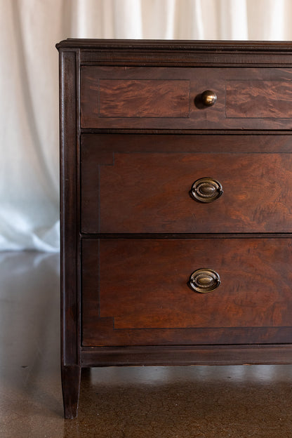 Sligh Three Drawer Mahogany Chest - late 1800s