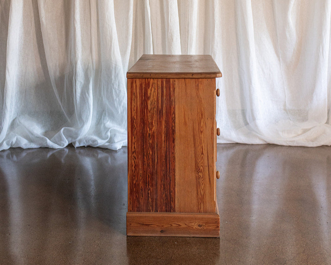 Vintage Four Drawer Pine Chest with Scallop Detail Base - Early 1900s