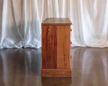 Vintage Four Drawer Pine Chest with Scallop Detail Base - Early 1900s