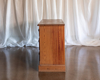 Vintage Four Drawer Pine Chest with Scallop Detail Base - Early 1900s