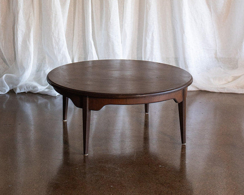 Solid Wood Mid Century Round Cocktail Table