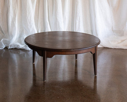 Solid Wood Mid Century Round Cocktail Table